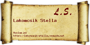 Lakomcsik Stella névjegykártya